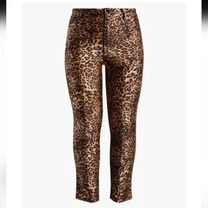 Good American Shine Straight Leg Good Waist  Leopard Print Pants Size 2/26 NWOT